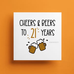 À vos 21 ans et plus - Joyeux anniversaire - Carte de voeux carrée pour 21 ans - Carte pour lui, papa, père, frère, petit ami