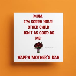 Lustige Muttertagskarte, Danke Mama, Karte für Sie, Mama, Mama, Muttertag, Karte für Mutter, glückliche Muttertagskarte
