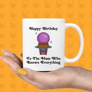 Grappige moeder verjaardagscadeau mok, mok voor mama oppas, leuke verjaardagscadeaus, gepersonaliseerde mok, kristallen bol, tarotkaarten, cadeau voor haar