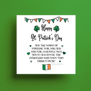 Carte de la Saint-Patrick, carte drôle, joyeux Saint-Patrick, trèfle, chance des Irlandais, soûlons-nous, 17 mars, carte de la Saint-Patrick