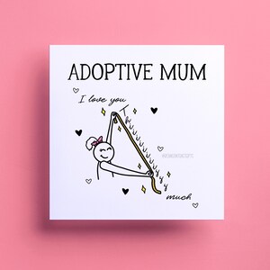 Adoptivmutterstag Karte, süße Karte für sie, Mama, Mama, Muttertag, Karte für Mutter, glückliche Mutter Tageskarte, Muttertagskarte