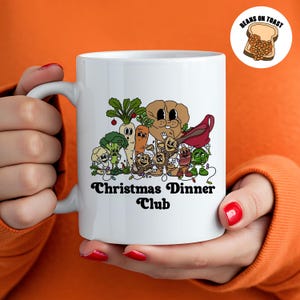 Club de cena navideña: cena asada divertida con dibujos animados retro, regalo divertido y personalizable, festividad navideña