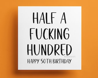 50歳の誕生日に贈る、彼への素敵な挨拶カード（A5サイズ）