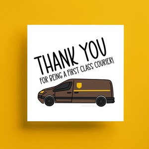 Bedankt dat je een First Class Courier bent! Doordachte bedankkaart - kaart voor postbode, postbode, cadeaus postbezorger