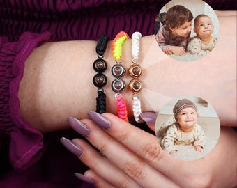 Double Braided Rope Photo Projection Bracelet • Handmade Hidden Picture Jewelry • Personalized Keepsake Gift for Her Him • Gift for Friend