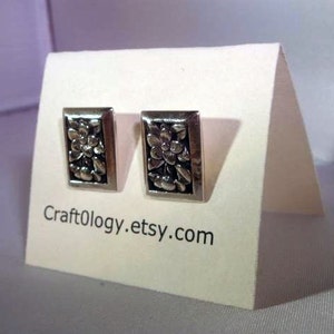 Sterling silver flower earrings image 1