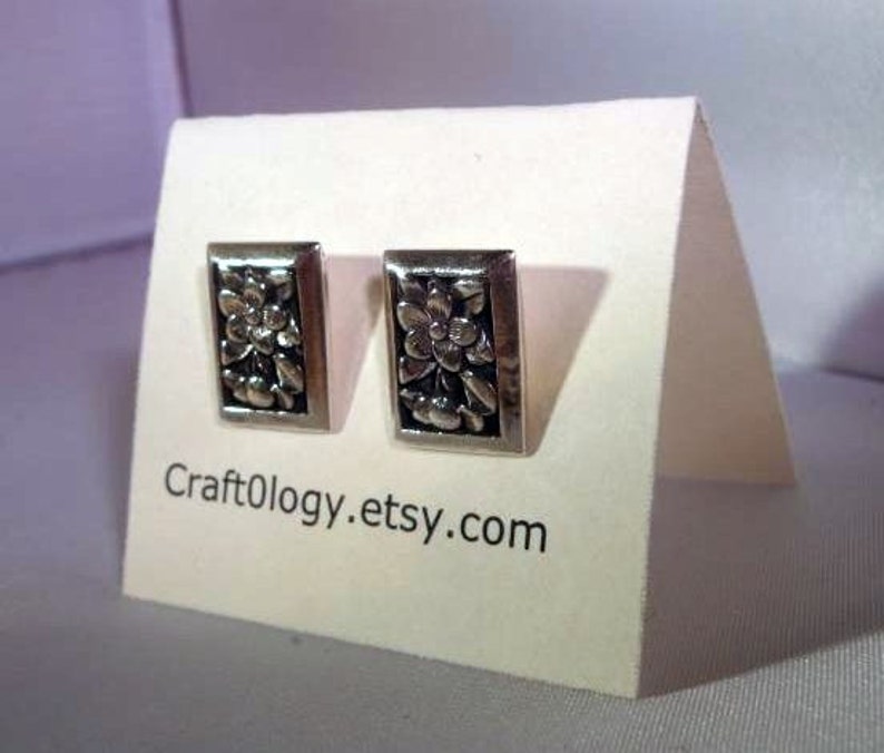 Sterling silver flower earrings image 1