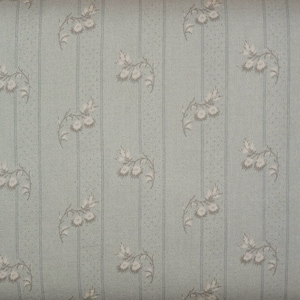 Japanese Cotton Print - Quilting Fabric - 1/4 yard of Pale Grey Floral Stripe
