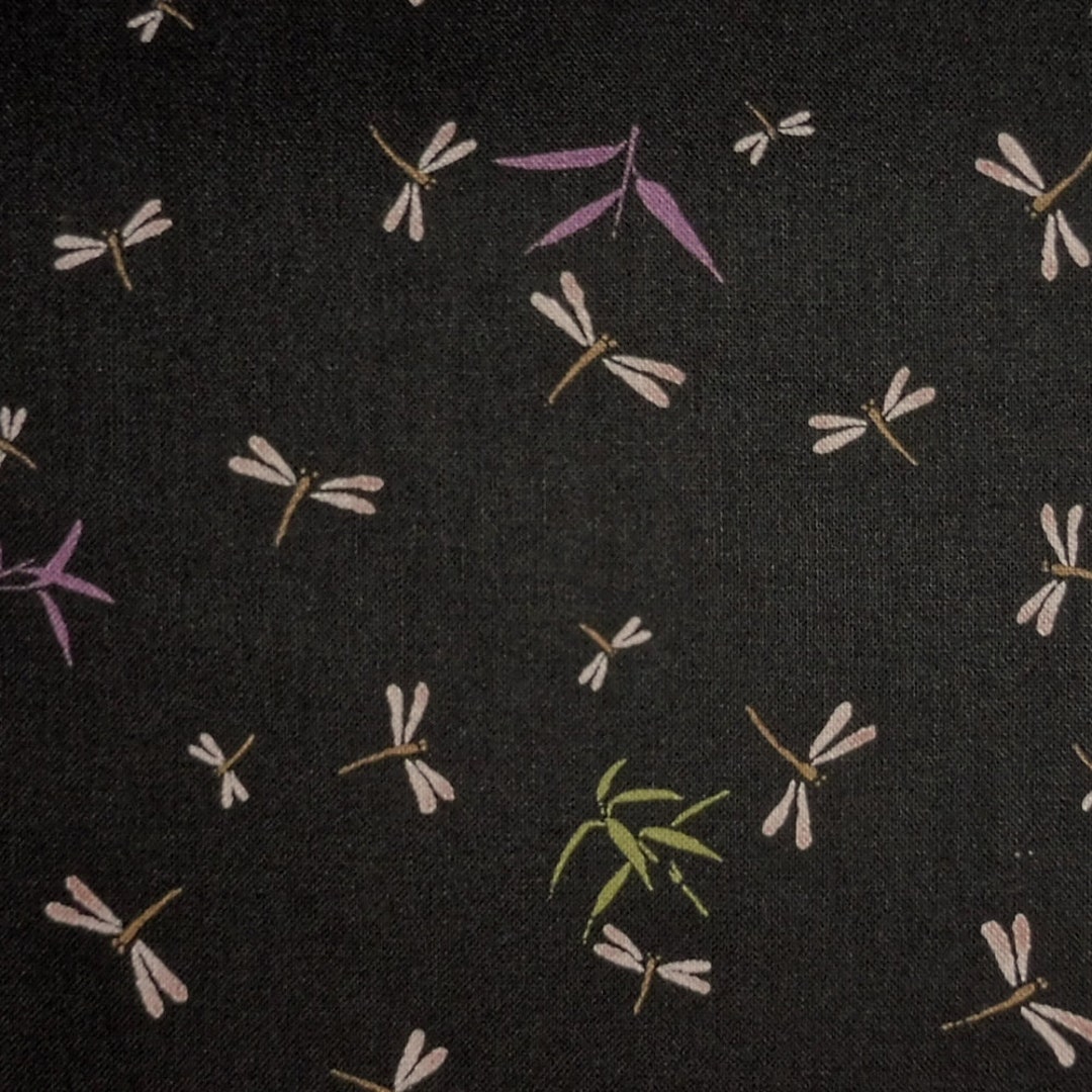 Japanese Cotton Print Quilting Fabric 1/2 Yard of Black Etsy