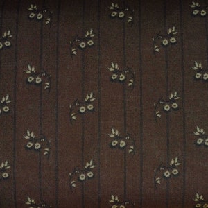 Japanese Cotton Print - Quilting Fabric - 1/4 yard of Rusty Brown Floral Stripe