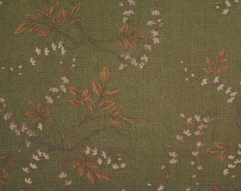 Japanischer Baumwolldruck - Quilting Stoff - 1/2 Meter grüne Rambling Vine