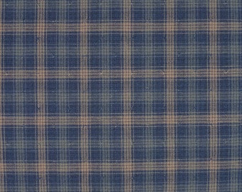 Japanese Cotton Yarn Dye - Quilting Fabric - 1/2 yard of blue Bold Medium Plaid