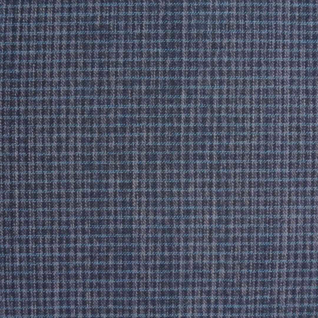 Japanese Cotton Yarn Dye Quilting Fabric 1/2 Yard of Indigo and Aqua Subtle Grid Etsy