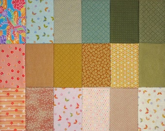 Japanese Cotton Fabric - Quilting Prints - 18 colorful Traditional Fat Eighths