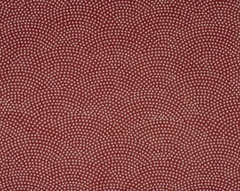 Japanese Cotton Print - Quilting Fabric - 1/2 yard of Dark Red Dotted Wave