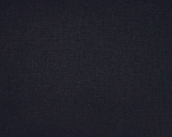 Japanese Cotton Linen Fabric - 1/2 yard of medium Dark Blue Solid