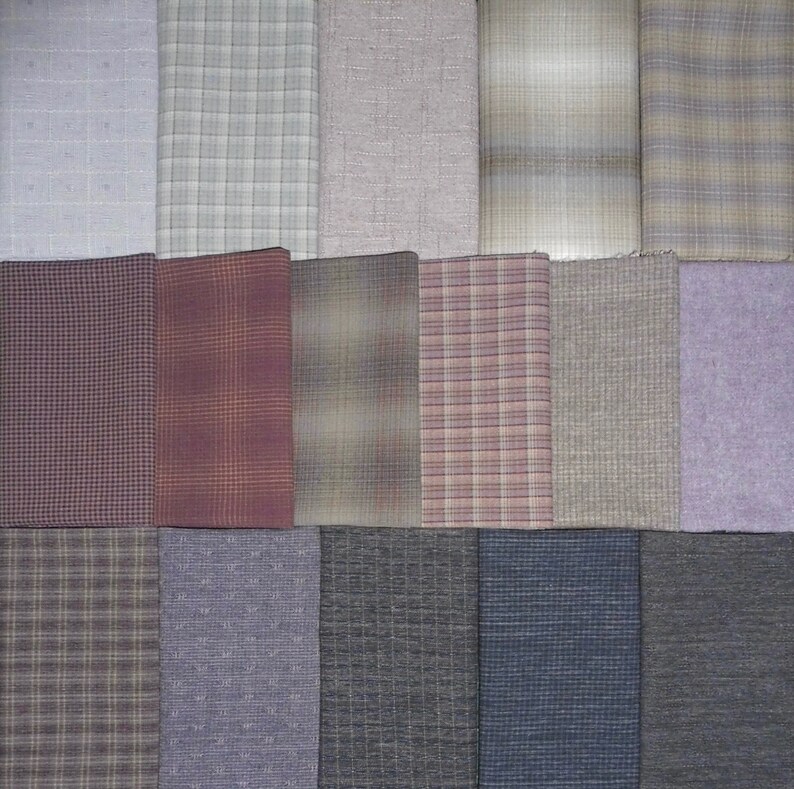 Japanese Yarn Dyed Fabrics 16 purple fat eighths Etsy