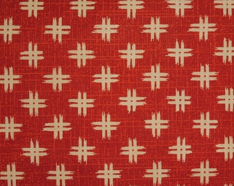 Japanese Cotton  Print - Quilting Fabric - 1/2 yard of barn red Well Curb