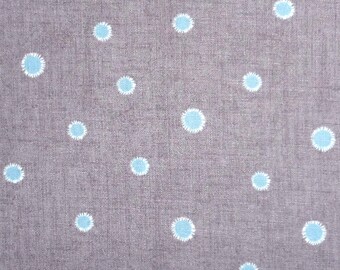 Japanese Cotton Linen Fabric - 1/2 yard of grey Dot