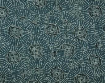 Japanese Cotton Print - Textured Fabric - 1/2 yard of medium blue Parasol