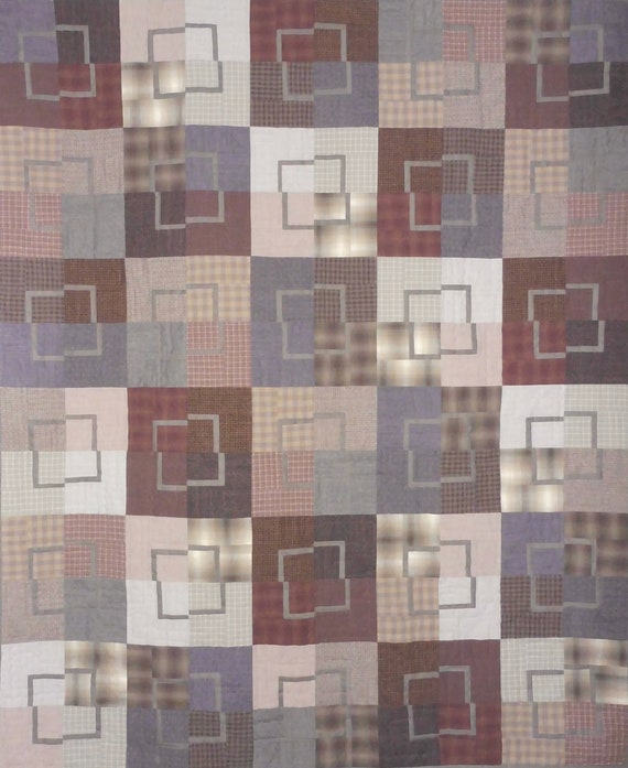 Japanese Yarn Dyed Rectangle Plaid in Browns and Taupe Japanese Yarn Dyed Rectangle Plaid in Browns and Taupe