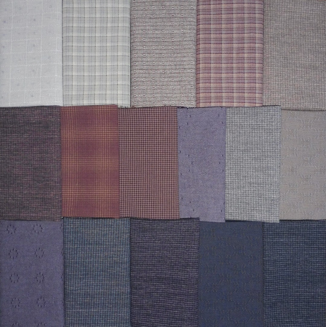 Japanese Yarn Dye Fabric Bundle Cotton Quilting Fabric 16 Etsy