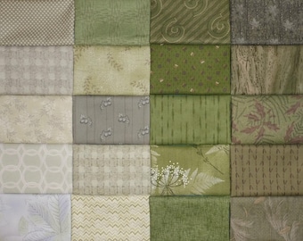 Japanese Cotton Prints - Quilting Fabric - 20 green fat eighths