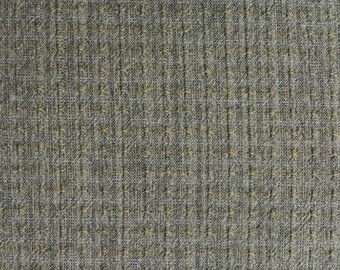 Japanese Cotton Yarn Dye - Quilting Fabric - 1/4 yard of bluish green Textured Grid