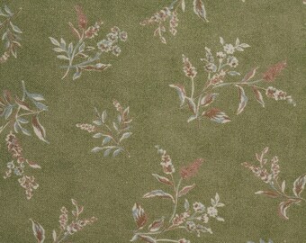 Japanese Cotton  Print - Quilting Fabric - 1/2 yard of Green Meadow