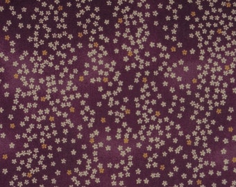 Japanese Cotton Print - Quilting Fabric - 1/2 yard of Purple Twinkling Cherry Blossom