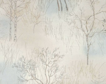 Japanese Cotton Print - Quilting Fabric - 1/2 yard of Warm Beige Trees