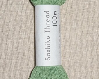 Japanese Sashiko Thread - 110 yard skein of thick soft green thread