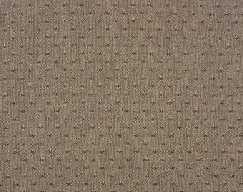 Japanese Cotton Yarn Dye - Quilting Fabric - 1/4 yard of brown Stitched Dot