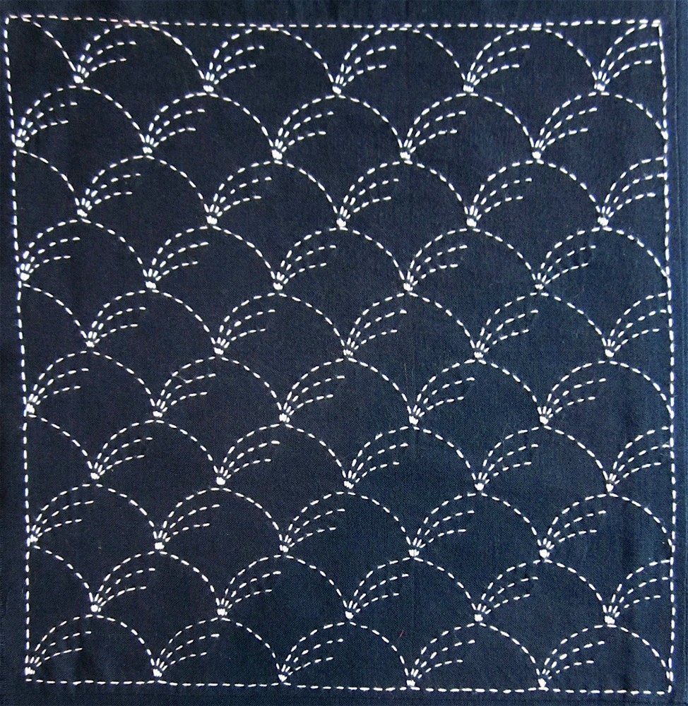 Japanese Sashiko Panel - Nowaki (grass) Panel # 201 - Etsy