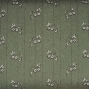 Japanese Cotton Print - Quilting Fabric - 1/4 yard of Green Floral Stripe