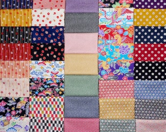 Japanese Cotton Fabric -  Quilting Prints - 39 Bright Traditional Fat Eighths