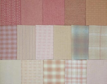 Japanese Cotton Yarn Dyes - Quilting Fabric - 16 pink fat eighths
