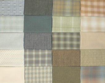 Japanese Cotton Yarn Dyes - Quilting Fabric - 20 mixed fat eighths