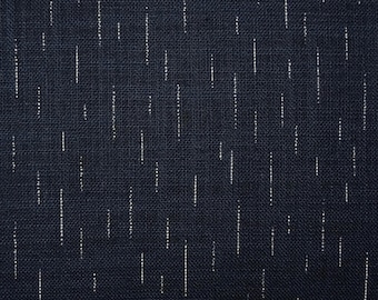 Japanese Cotton Print - Textured Fabric - 1/2 yard of dark blue Rain Streak