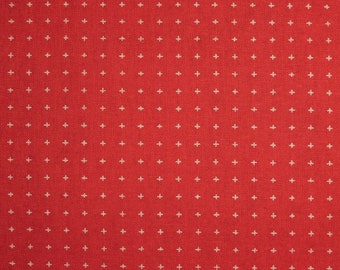 Japanese Cotton  Print - Quilting Fabric - 1/2 yard of red Cross Stitch
