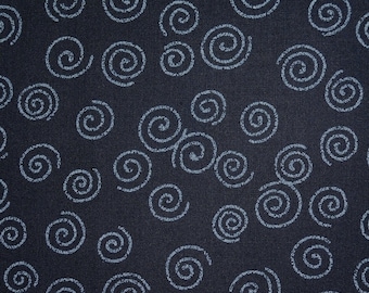 Japanese Cotton Print - Quilting Fabric - 1/2 yard of indigo Swirl