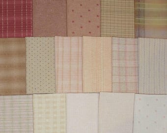 Japanese Cotton Yarn Dyes - Quilting Fabric - 16 pink fat eighths