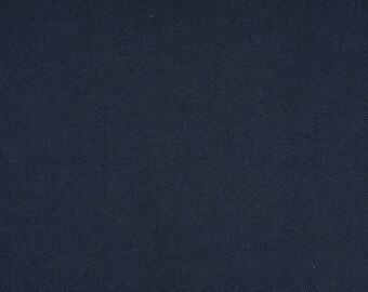 Japanese Cotton Linen Fabric - 1/2 yard of heavy Dark Blue Solid