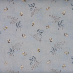 Japanischer Baumwolldruck - Quilting Stoff - 1/4 Meter blaue Fuzzy Knospen