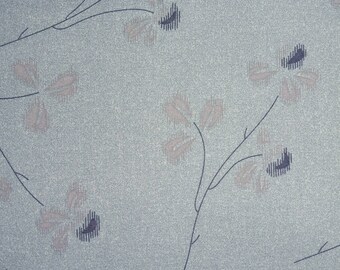 Japanese Cotton Print - Quilting Fabric - 1/2 yard of Greyish Blue Clover by Yoko Saito