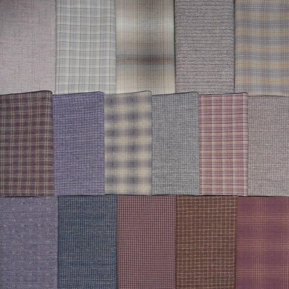 Japanese Yarn Dye Fabric Bundle Cotton Quilting Fabric 16 Etsy