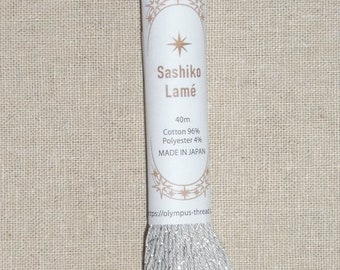 Japanese Sashiko Thread - 44 yard skein of grey metallic thread