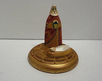 Hand-Carved Russian Wooden Nativity Scene Figurine