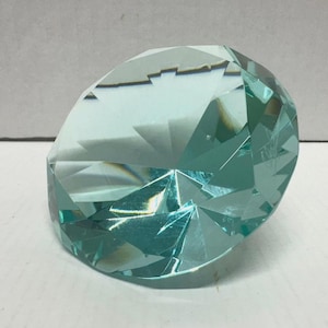 Oleg Cassini Turquoise Crystal Diamond Cut "Paperweight"