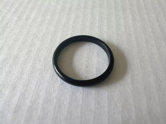 Vintage Translucent Black Bangle Ring Lucite Mate… - image 1